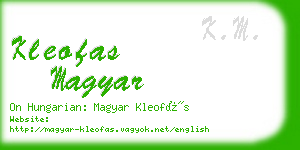 kleofas magyar business card